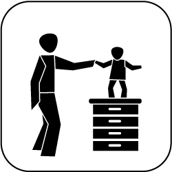 icon eltern kind turnen schwarz auf weiss 250px